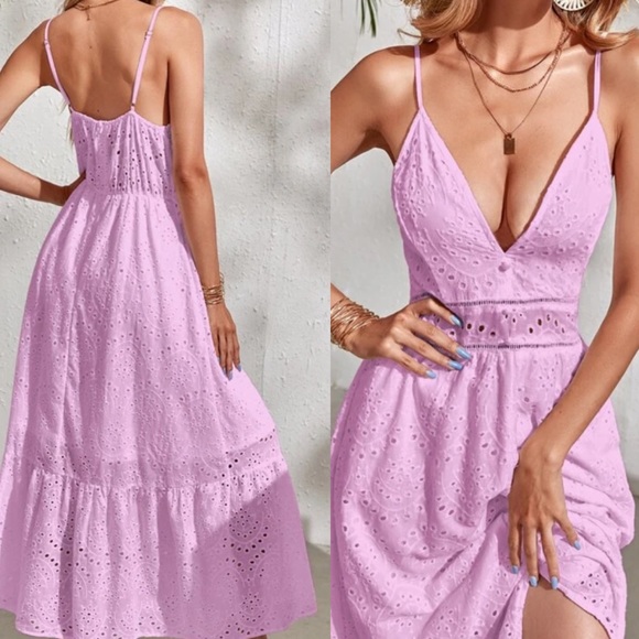 Boho lace insert cami maxi dress - Picture 8 of 12